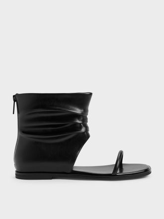 Charles & Keith Joplin Ruched Boot Sandals