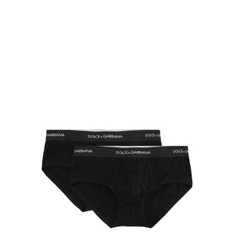 Dolce & Gabbana Underpants, male, Black, XL, Cotton Slip Set Elasticated Band