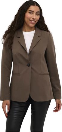 Kaffe Kasakura Blazer - Dames - Blazers - Bruin - M - Leer - Jassen