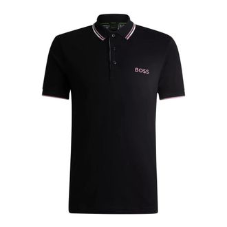 HUGO BOSS Hugo, Polo Shirts, male, Blue, Size: S Blue Polo Shirt with 3D Stripes