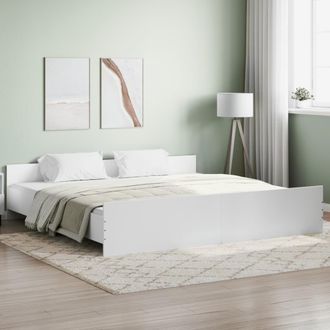 Berkfield Home Bed Frame with Headboard & Footboard White 200x200 cm