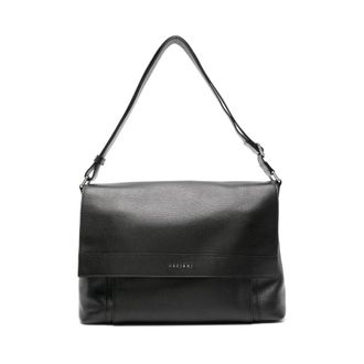 Orciani Shoulder Bags, male, Black, ONE SIZE, Skyline Leather Messenger Bag