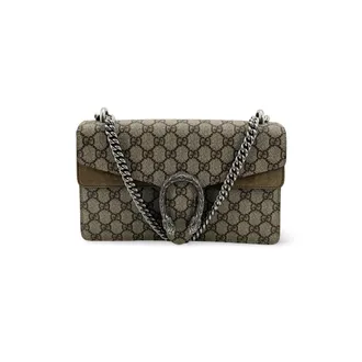 Gucci Dionysus Gg Coated Canvas Brown Suede Handbag (Pre-Owned)