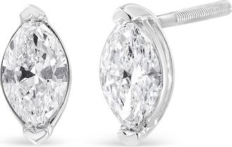 House of Brilliance 14K White Gold 4/5 Cttw Marquise Lab Grown Diamond Solitaire Stud Earrings at Nordstrom