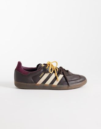 adidas Originals Samba OG sneakers marroni e crema con doppi lacci-Marrone