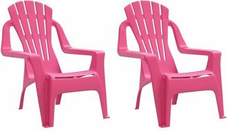 vidaXL Vidaxl - Sillas De Jard&iacute;n Ni&ntilde;os 2 Uds Aspecto Madera Pp Rosa 37x34x44 Cm