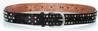 Isabel Marant Isabel Marant Pre-owned Womens Black suede belt with multicoloured studs - Multicolour Calf Leather - One Size