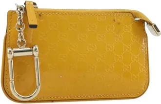 Gucci Pre-owned Mini Bags, female, Yellow, Size: ONE SIZE Pre-owned Micro Small GG Canvas Coin Purse