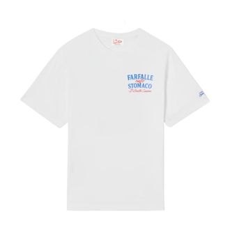 MC2 Saint Barth T-Shirts, male, White, Size: XL Farfalle Stomaco 01N T-shirt