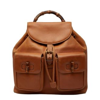 Gucci Brown Leather Backpack (Pre-Owned)