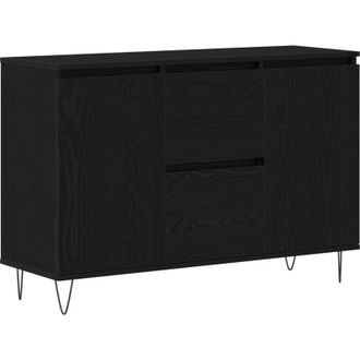 vidaXL Sideboard Black oak 101.5 x 35 x 70 cm Engineered wood Vidaxl
