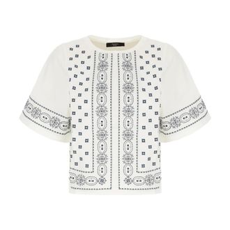 Max Mara Tops, Dames, Wit, M, Katoen, Elodia T-shirt