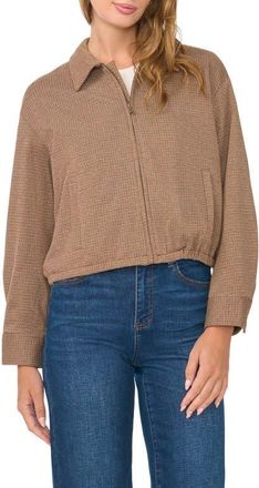 Vince Camuto Microcheck Jacket in Fall Camel at Nordstrom, Size Xx-Large