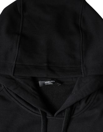Versace Black Medusa Print Cotton HoodiePullover Sweatshirt Mens Sweater