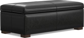 Simpli Home Gabbie 48in Contemporary Rectangle Rectangular Storage Ottoman