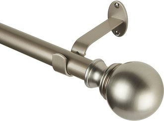Elrene Cordelia Single Curtain Rod With Globe Ball Finial