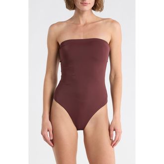 Onia Bardot Strapless One-Piece Swimsuit in Chocolate at Nordstrom Rack, Size X-Small