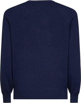 Brunello Cucinelli Mens Cashmere Crewneck Sweater Blue