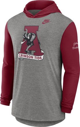 Nike Alabama Campus Legacy Nike Mens Dri-FIT College Long-Sleeve Hooded T-Shirt in Grey | 01NB081NABV-CNJ