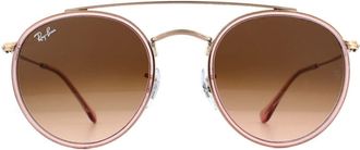 Ray-Ban Round Pink Pink Gradient Brown Round Double Bridge 3647N Sunglasses