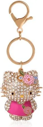 Hello Kitty Sanrio Hello Kitty Pink Crystal Flower Bling Keychain Bag Charm in Pink/gold at Nordstrom