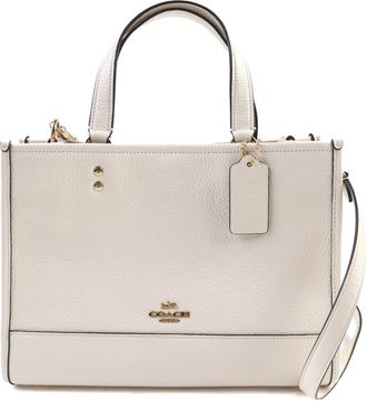 Coach Ivory Leather Shoulder Bag Tote Bag (Pre-Owned)