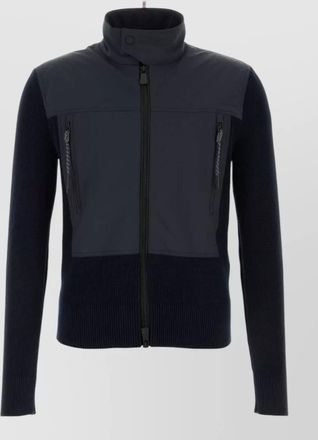 Moncler high collar knit cardigan long sleeves