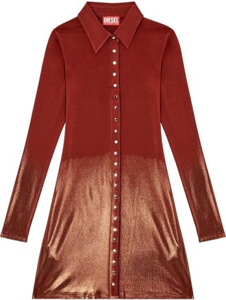 Diesel Abito corto con effetto metallizzato - Rosso
