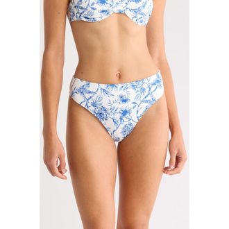 Hutch High Waist Bikini Bottoms in Blue Chinoiserie at Nordstrom Rack, Size X-Small