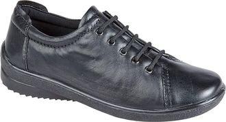Mod Comfys 5 Eye Lace to Toe Leisure Trainer Shoe - Black Softie Leather, Ladies UK 3/EU 36