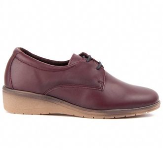 Purapiel Anilav 104912 Leather Oxford with Wedge for Women, burgundy, 8.5 UK