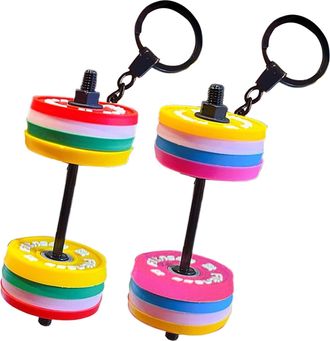 Generic 2PCS Detachable Dumbbell Keychain, Silicone Fitness Keychain Gym, Mini Keychains Weightlifting Keyring, Playful Fitness Accessory For Bag Backpack Pur