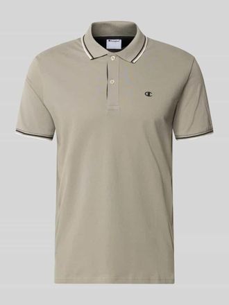 Champion Slim Fit Poloshirt mit Label-Stitching in Hellgrau, Gr&ouml;&szlig;e XXL