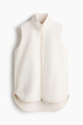 H&M Regular Fit Teddy Sports Gilet in Ivory at Nordstrom, Size Xx-Large