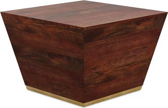 Simpli Home Abba Solid Mango Wood 28In Square Modern Coffee Table