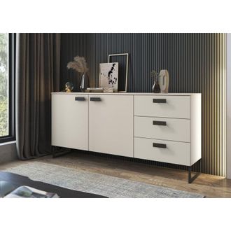 Dmora Aparador Muzzano, Cajonera 3 Cajones, 2 Estantes, 2 Puertas, 183.8x39.6x86.4h Cm Beige Roble