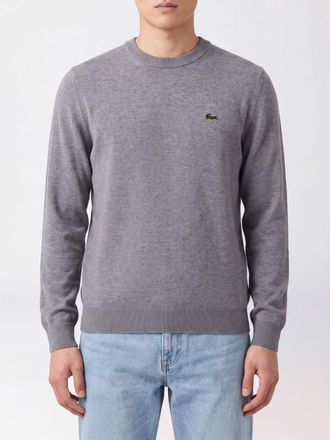 Lacoste Maglia girocollo in misto cotone con logo patch a contrasto