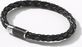 Tateossian Mens Alutex and braided leather bracelet