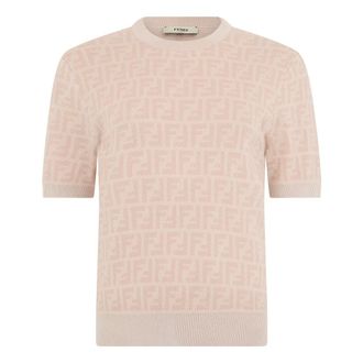 Fendi Dames, Truien, Beige, Maat: XS Wol