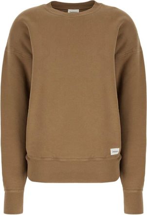 Saint Laurent Hoodies & sweatvesten, Dames, Bruin, S, Katoen, Katoenen sweatshirt