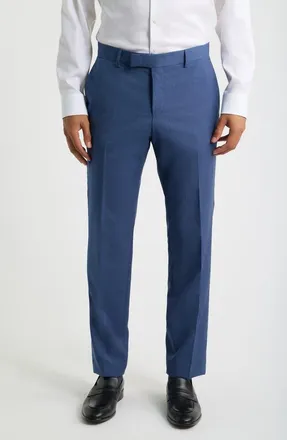 BOSS Genius Pinstripe Wool Trousers in Light/pastel Blue at Nordstrom, Size 38
