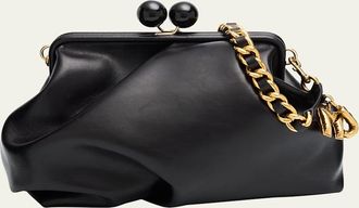 Marc Jacobs The Frame Ruched Leather Top-Handle Bag