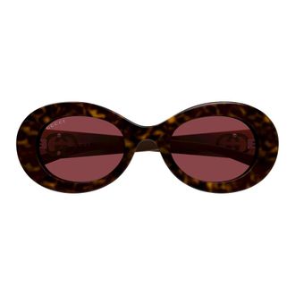 Gucci Round Sunglasses - female - Gucci - Sunglasses - Brown - 51 MM - Accessories