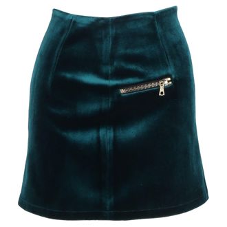 Sandro Sandro Mini Skirt in Green Velvet