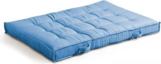 Oviala Cojín para paleta acolchado azul de 120 x 80 cm