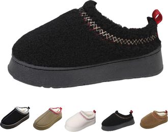 Generic Womens Platform Fuzzy Slippers, Plush Fur Lined Winter House Shoes, Anti-Slip Indoor Outdoor Mini Ankle Boots, Fashion Comfortable Slip-On Short Snow 