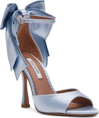 Steve Madden Bougie Ankle Strap Sandal in Light Blue Satin at Nordstrom, Size 7.5