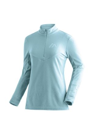 Maier Sports Fleecepullover MAIER SPORTS Denise HZ W, Damen, Gr. 36, blau (rauchblau), 100% Polyester, hoch geschlossener Ausschnitt, Sweatshirts Fleecepullover, D