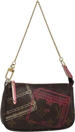 Louis Vuitton Pochette Accessoires Limited Edition Christmas Animation Monogram Canvas Brown Canvas Bag (Pre-Owned)