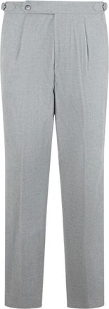 HUGO BOSS Pantalon met patroon en toelopende pasvorm - Heren - Broeken - Grijs - Maat: L Katoen
